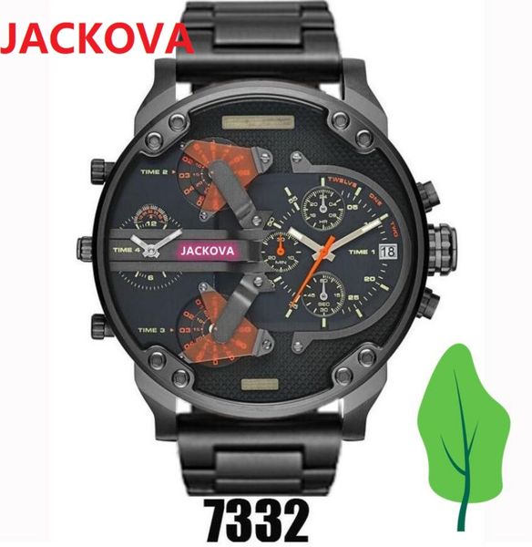 Mens Sports Big Dial Watch 50mm Quartz Movement Male Time Clock Watch Leather Stainless Steel Band President Nice Montre-bracelet usine montre de luxe