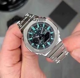 MENS Sports Digital Quartz 2100 Regarder Iced Out Watch ALLOY LED Dial World Time Full Fulture Oak Collection