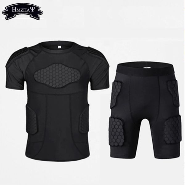 Mens Sports en nid d'abeille anti-collision compression anti-collision Basketball Football Safety Protection Suit 240515