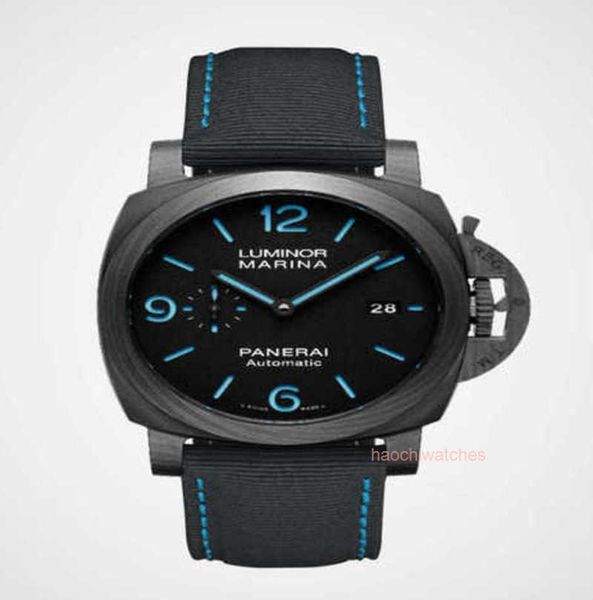 Reloj deportivo para hombre Diseñador Reloj de lujo Panerrais Fibra Reloj mecánico automático Serie de buceo marino Productos vendedores calientes Zkza