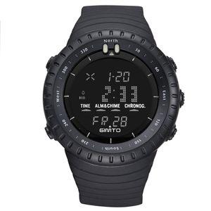 Montre de sport pour homme, montre numérique noire, montre-bracelet électronique, mouvement à quartz, montre militaire, rétroéclairage LED pour homme