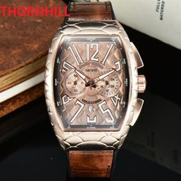 Montre de sport pour hommes montre de luxe montres-bracelets multifonctions forme ovale mouvement à quartz amoureux horloge montre-bracelet chronographe supe332K