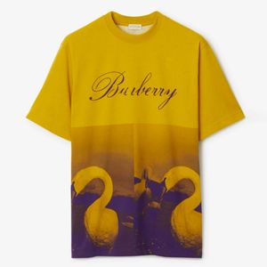 Diseñador de primavera y verano para hombre Camiseta de algodón con diseño de cisne Camiseta de viaje de vacaciones con ajuste relajado Diseño de caballero ecuestre estampado a cuadros Camisetas de jersey de algodón EKD de manga corta