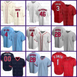 Maillot de baseball Cardinal 2022 Nolan Arenado Yadier Molina Paul Goldschmidt Ozzie Smith Dylan Carlson Harrison Bader Adam Wainwright Paul DeJong Jack Flaherty