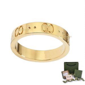 Mens roestvrijstalen band Gold Sier Rose Gold Love Ring Fashionable unisex paar ringen designer sieraden voor dames