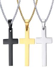 Heren Roestvrij staal Cross Pendant Kettingen Partij Levert mannen Religie Faith Crucifix Charm Titanium Steels Chain For Women Fash6686405