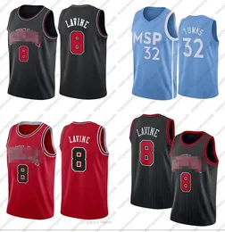 Maillots de basket-ball Cousus Collin 2 Sexton City John 2 Wall Karl-Anthony 32 Towns Zach 8 LaVine Scottie 33 Pippen Shirt Taille S-2XL