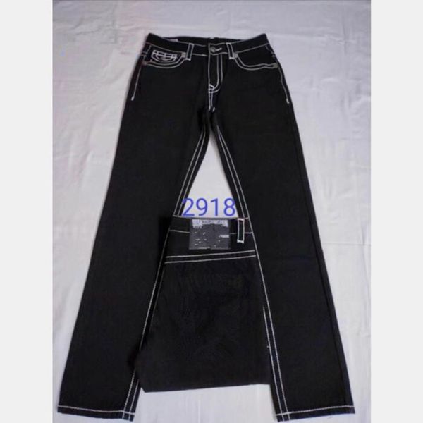 Hommes vrai jean pantalons longs hommes ligne grossière super religion jean vêtements homme décontracté crayon bleu noir Denim pantalon M2918