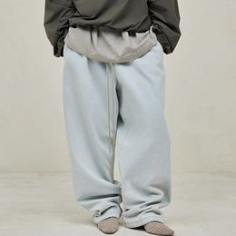 Pantalones vaqueros anchos y rectos para hombre, pantalones largos informales, ropa informal estilo Hip Hop MG240051