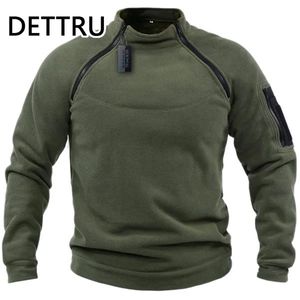Heren streetwear militaire sweatshirt fleece winter rits trui mode heren effen kleur lam dikke jas herenkleding 231222