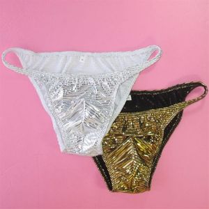 String Bikini Fashional pour hommes, culotte G3773, pochette avant, dos modéré, carreaux métalliques déjoués, sous-vêtements pour hommes, 286S