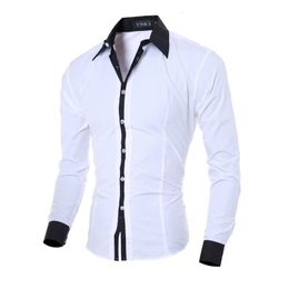 Chemises pour hommes Chemises à manches longues Slim White Social Casual Casual Hommes Business Camisa Masculina Chemise Christmas Shirt 240506
