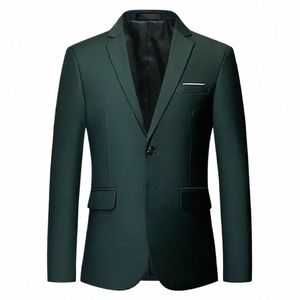 Hommes élégant coloré Slim Fit jolie pochette veste vert violet noir jaune mariage bal costume formel manteaux pour hommes f9Zf #