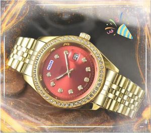 Heren Stijlvolle vrouwen Automatische kwarts Batterij Weken Dagdatum Tijd Diamanten Ring Dot Design Clock Good Leuk uitziende elegant 24 uur kalender Bracelet Watch geschenken