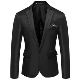 Veste de costume pour homme, décontractée, business, mariage, manches longues, coupe slim, une rangée, un seul bouton, costume de fête, veste de bureau 240327