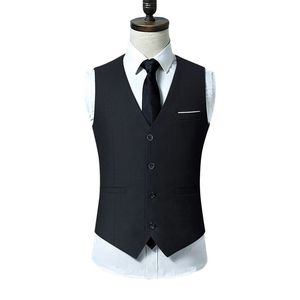 Herenpakvesten de vier seizoenen grijs blauw zwart mannelijk vest met enkele rij knopen slim fit formeel zakelijk casual vest veste homme 240119