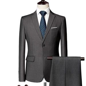 Mens Suits 2020 Costum Solid Formele Werk Zakelijke Tuxedo Man 3 Stuk Casual Bruiloft Terno Suit Slim Fit Aziatische maat C1007