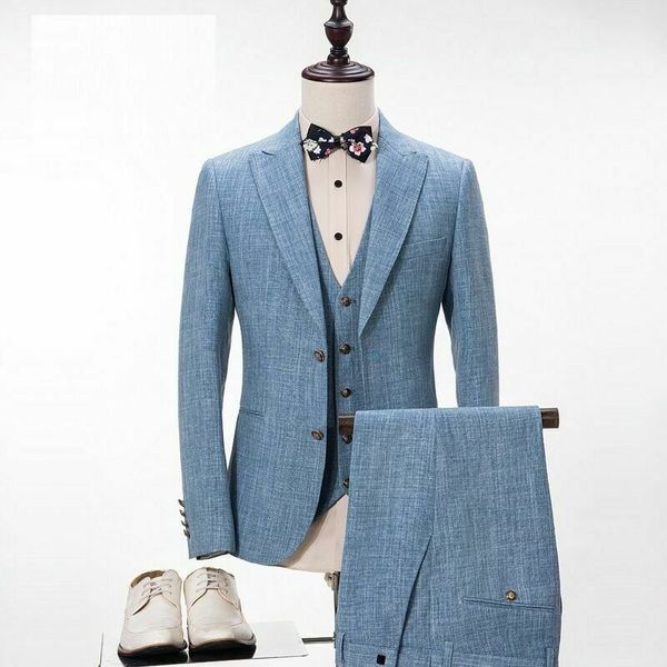 Costumes pour hommes 2020 Nouveaux smokings de mariage Beau costume de marié à revers à deux boutons sur mesure Slim Fit Costume trois pièces Meilleur homme Porter