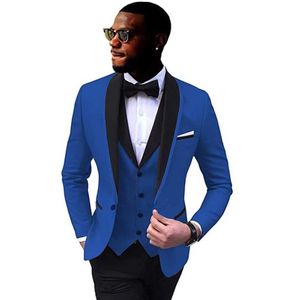 Trajes para hombre Blazer Slim Fit 3 piezas Chaqueta de padrino de boda Abrigo Chaleco Pantalones Esmoquin africano Boda Chaquetas de fiesta formal Traje de hombre W12173624475