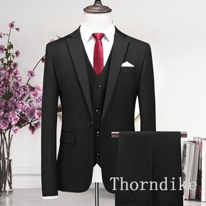 Hommes costumes Blazers arrivée matin costume de mariage pour hommes mans trois pièces veste pantalon gilet sur mesure noir 230209