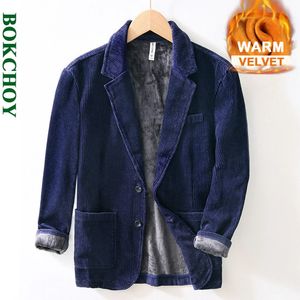 Hommes costumes Blazers automne hiver décontracté 100% coton épais velours côtelé Safari pour hommes vêtements garder au chaud vestes BL131 231123