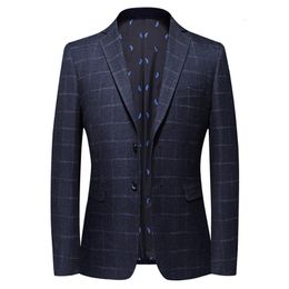 Heren Pakken Blazers British Style Vintage Plaid Men Casual Slim Fit Suit jas Single Button Business Social Plus Maat 3xl HOMBRE 230131