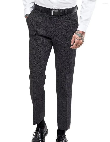 Trajes para hombre Blazers Classic Men T Traje Pantalones Herringbone Vestido masculino Casual Slim Fit Pantalones para fiesta Negro Marrón Gris Azul marino Drop Deliv Otoq4