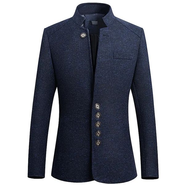 Trajes para hombre Blazers estilo chino personalizado cuello alto impreso traje chaqueta de gama alta negocios casual tamaño grande M5XL 231206