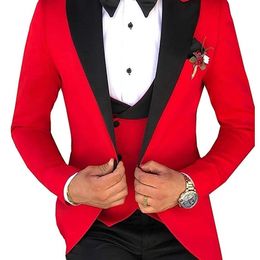 Herenpakken Blazers op maat gemaakt terno slanke bruidegom smoking tuxedos trouwpak masculino jacket -pantvest ss 3 stuks voor 230209