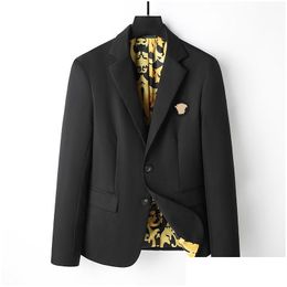 Mens Suits Blazers Designer Fashion Man Classic Casual Floral Print Luxury Jacket Long Manche pour les hommes Business Coats Drop Delivery App Dehp7j