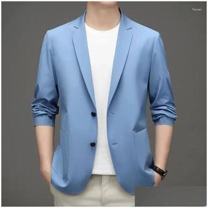 Herenpakken Blazers E1749-Mens Casual zomerpak Loszittend jasje Droplevering Kledingkleding Dhyz7