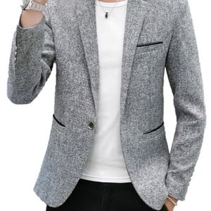 Heren Pakken Blazers Fashion Casual Cotton Slim Korea Style Suit Masculino mannelijke jas kleding plus maat 4xl 220927