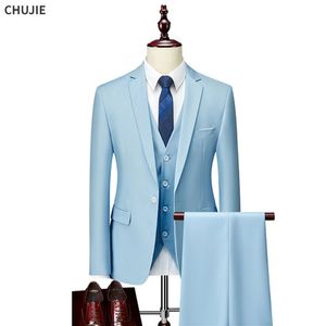 Heren Pakken Blazers Hoge kwaliteit Mannen Pak Set Blazers Wedding Elegant Business 3 stuks Formele vestbroek Volledige lagen Jassen 231113