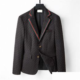Combinaison pour hommes Blazers Nouveaux designers Lettre de mode imprimer en coton manteau vestes de créateurs affaires décontractées