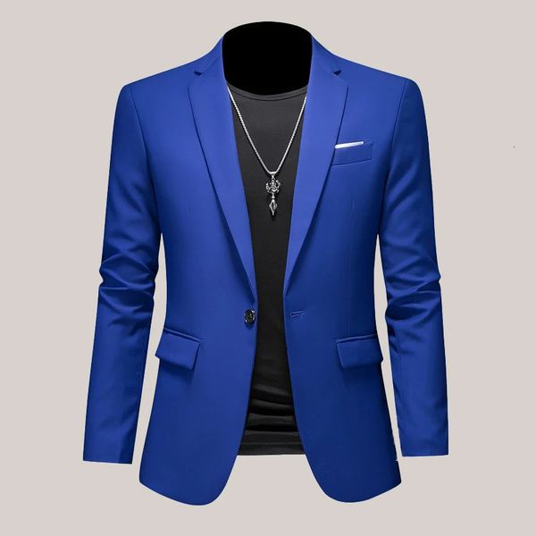 Trajes para hombre Blazers Tallas grandes M6XL Hombres Blazer informal de negocios Traje de color sólido Chaqueta Vestido Ropa de trabajo Abrigos de gran tamaño Ropa de marca masculina Esmoquin 231023