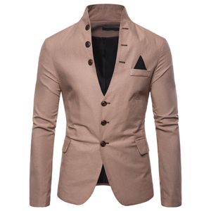 Heren Suits Blazers Slim Fit Men Suit jas mode Casual Blazer Stand Collar Party Costume Solid