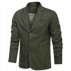 Costumes pour hommes Blazers Printemps Automne Blazer Veste Hommes Coton Lavé Costume Manteau Casual Slim Fit Luxe Affaires Militaire Armée Bomber M5XL 231129