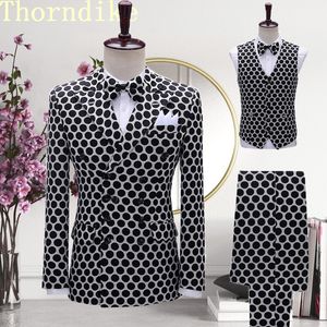 Trajes para hombre Blazers Thorndike Moda Disfraces de fiesta Chaqueta de boda Cantante Traje de 3 piezas Blazer Hombre Hombre Tarde Masculin 221123