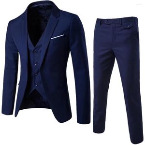 Mens Cleits Hen Blazers 3 pièces sets mariage formel 2 élégants affaires luxe pantalon complet vestes vestes classiques