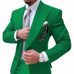 Herenpakken Herenpak 2-delig Causaal Slim Fit Prom Champagne Grijs Blazer Formeel Zakelijk Voor Bruiloft Bruidegom Smokings 240307