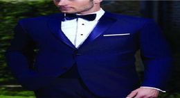 Trajes para hombres Slim Fit Peaked Lapel Royal Blue Wedding Tuxedos para el novio 2018 Groomsmen Suites Dos botones 2 piezas Men traje Jacketpa6164942