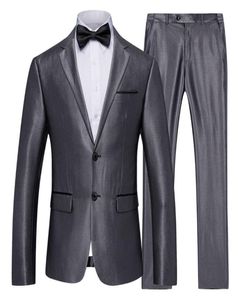 Heren passen twee knoppen Slim Fit 2 stuks Pak Blazers Jacket Pants Set Business Formal Suit mannelijke bruidegom Wedding Suits1922921