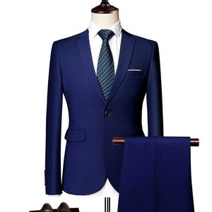 Mens Suits2021 Costum Solid Formele Werk Zakelijke Tuxedo Man 3 Stuk Casual Terno Bruiloft Terno Suit Slim Fit Aziatische Maat X0909