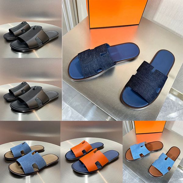 Hommes été plage Izmir denim pantoufles sandale de qualité supérieure derme semelle denim tissu sandales élégant intérieur pantoufles chaussures plates Hommes Sandales Hombre Zapatillas