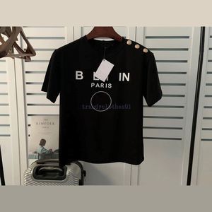 Mens été bouton impression lettre t-shirts mode femmes hommes femme designer ras du cou t-shirt monde vintage classique luxe luxe vêtements vêtements tops top