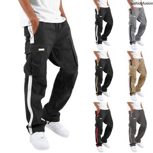 Pantalon de jogger d'été pour hommes Saut trottoir Couleur de poche Pantalage Matching Pant rayé Skinny Chinos Pantal