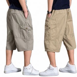 Mens Summer Oversize Fat Cott Shorts Hombres Cargo Short Casual Plus Tamaño Recortado Pantalón Deporte Táctico Baggy Pantalones sueltos 5XL 6XL D0Ch #
