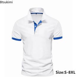 Heren Zomer Poloshirt Mode Business Casual T-shirt Ademend Golf Sportwear Korte Mouw Tops voor Mannelijke Maat S8XL 240226