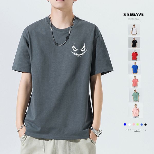 Verano para hombre Seegave Nuevas camisetas Hombres Diseñador Causal Estilo japonés Camiseta Ropa Manga corta Marea suelta Algodón