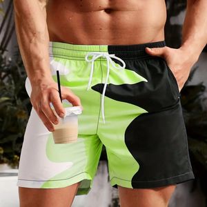Mens d'été Sports shorts de séchage rapide Pantalons de mode Bloc de couleur sport gym de gym